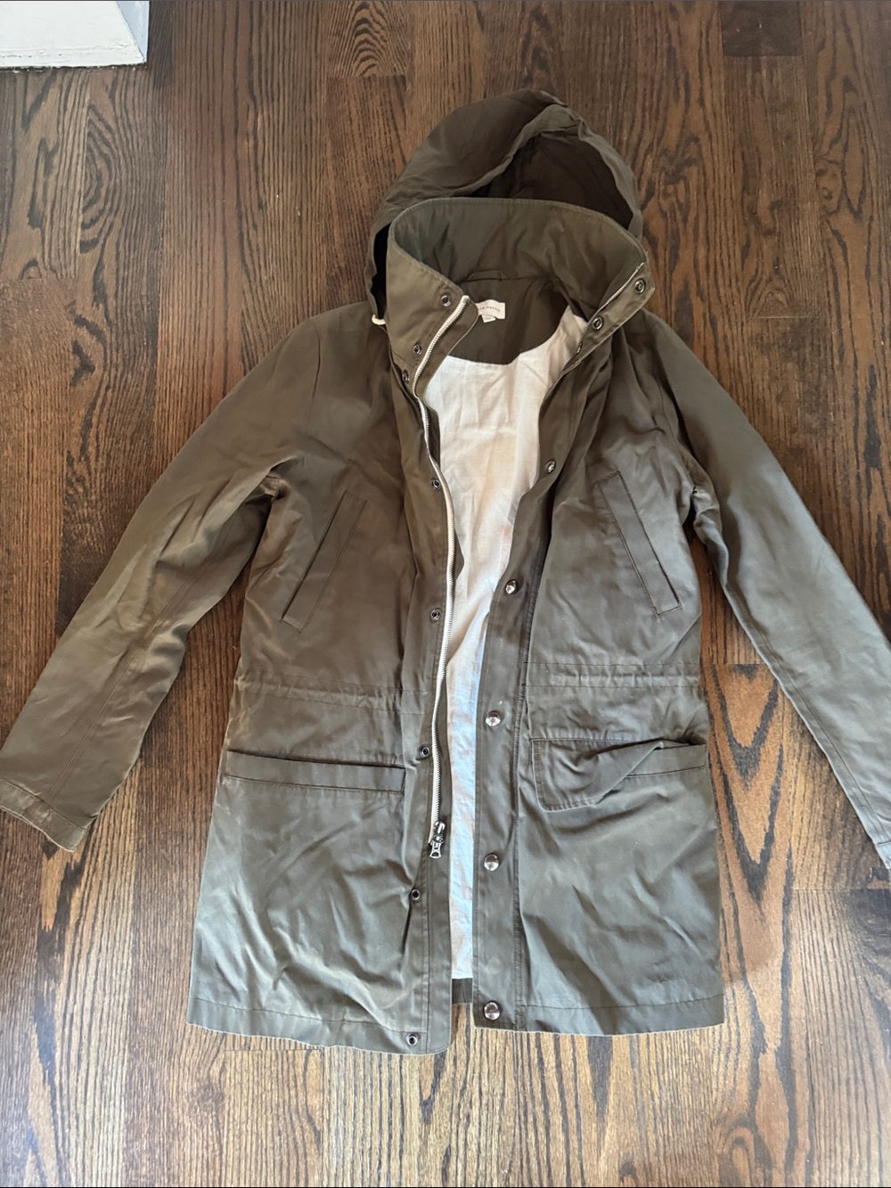 Club Monaco Olive Utility Hooded Jacket
